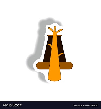 In sticker style of volcano vector image