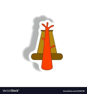 In sticker style of volcano vector image