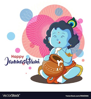 in the poster little krishna eating curd from pots