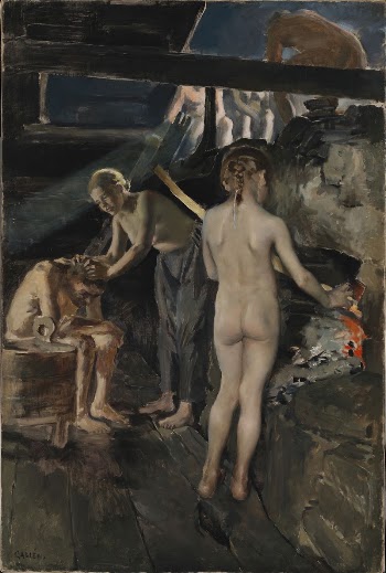 In the sauna, 1889, by Akseli | Free Photo - rawpixel