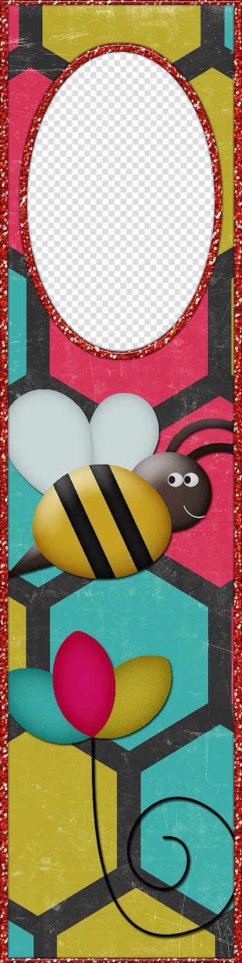In the Woods Bookmarks, bee illustration frame transparent background PNG clipart