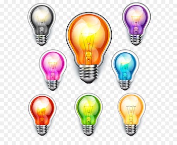 Incandescent light bulb Color - Color cartoon light bulb 