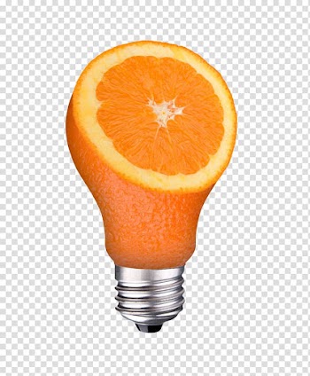 Incandescent light bulb Fruit , Orange light bulb transparent background PNG clipart