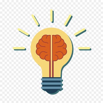 Incandescent light bulb Human brain - Vector brain inspiration 