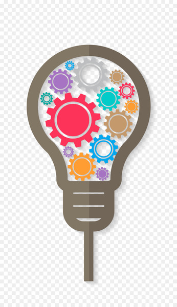 Incandescent light bulb Idea Lamp - Bulb Vector gear 