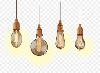 Incandescent light bulb Lamp - Vector Hand-painted vintage lamp 