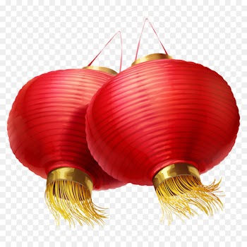 Incandescent light bulb Lantern Chinese New Year - One pair of red lanterns Chinese New Year atmosphere 