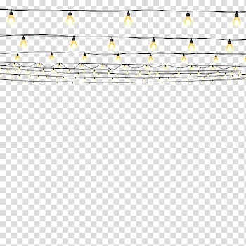 Incandescent light bulb Pattern, Night lights, black and yellow string light transparent background PNG clipart