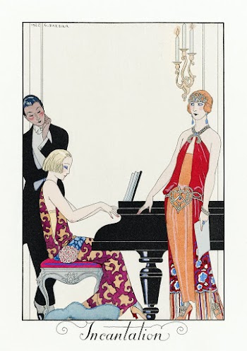 Incantation: France XXe si&egrave;cle (1923) fashion illustration in high resolution by George Barbier. Original from The Rijksmuseum. Digitally enhanced by rawpixel.