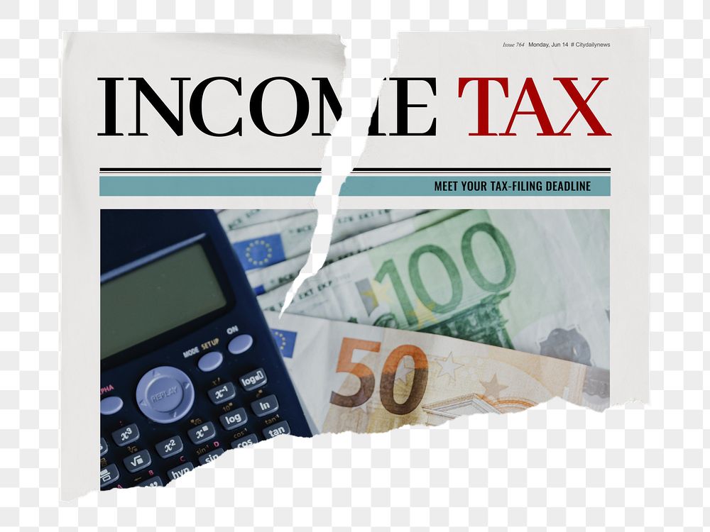 Income tax newspaper png sticker, | Free PNG - rawpixel