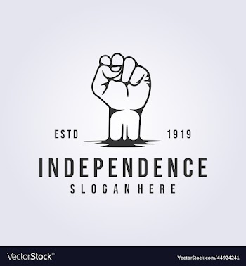 independence or freedom celebration hand logo