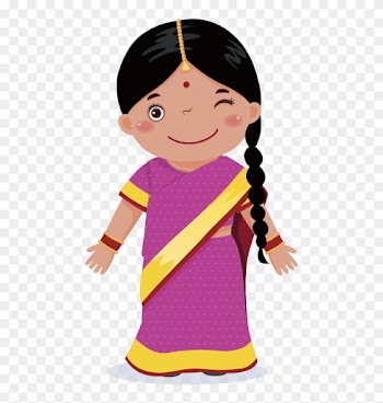 India Child Girl Cartoon - Indian Cartoon Girl Png