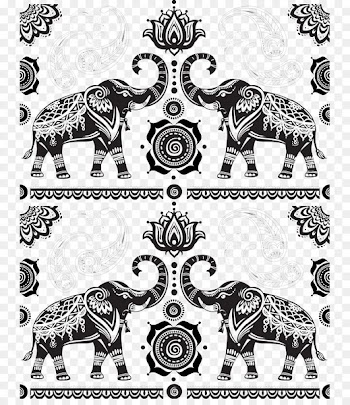 India Elephant Cartoon - Indian elephant pattern background image 