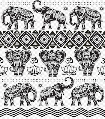 India Elephant - Indian elephant pattern background image 