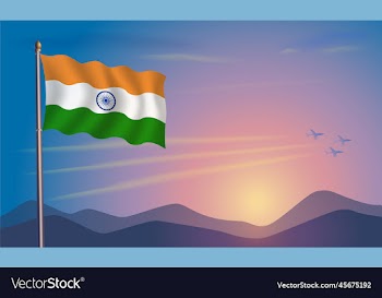 india flag in the morning sun