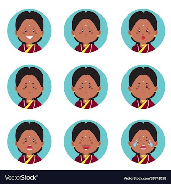 indian avatar with various expression