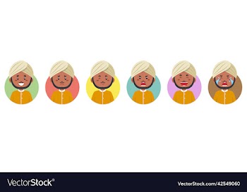 indian avatar with various expression