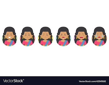 indian avatar with various expression