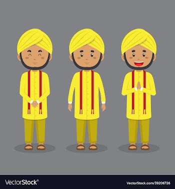 indian character with various expression