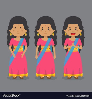 indian character with various expression