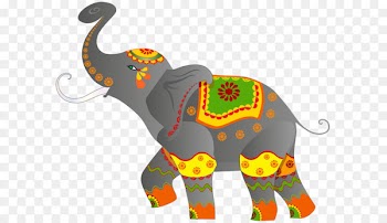 Indian elephant Clip art - Decorative Indian Elephant PNG Clip Art Image 