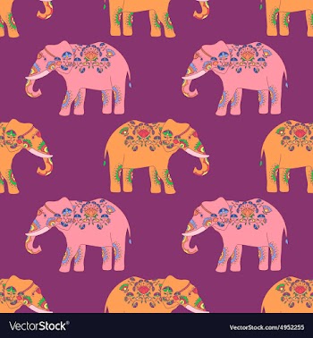 Indian elephant with beautiful pattern vector image