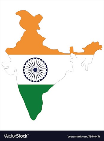 indian flag colour map india