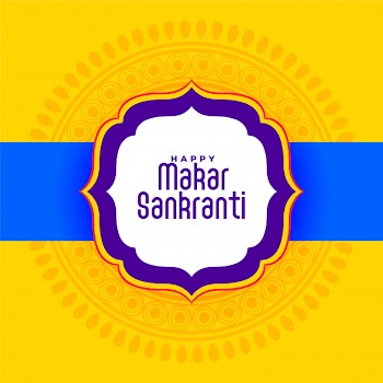 Indian happy makar sankranti festival yellow Free Vector