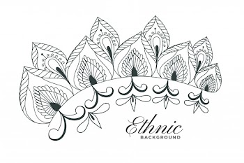 Indian henna style floral decoration background Free Vector
