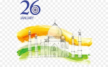 Indian Independence Day Republic Day - Drawing Taj Mahal, India 