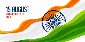 Indian independence day  with wavy flag Free Vector