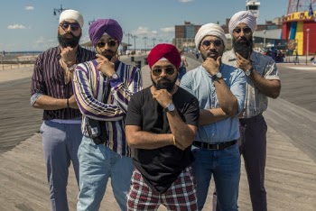 Indian Men in Turbans Posing with Their Hands on the Chin