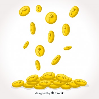 Indian rupee coins falling