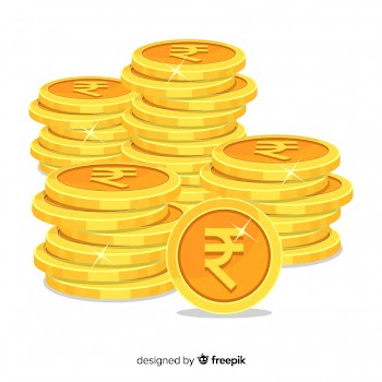 Indian rupee coins stacks