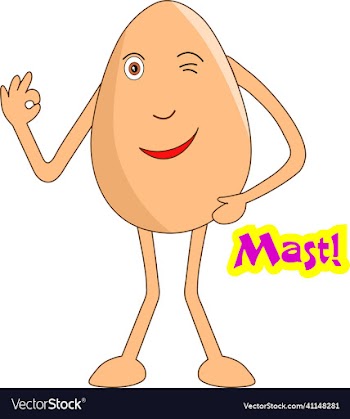 indian themed egg cartoon saying awesome