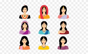 Indian Women Vector Download Free Vector Art Stock - Women Vector Face Png