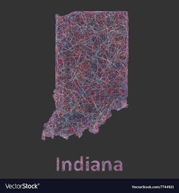 Indiana line art map vector image