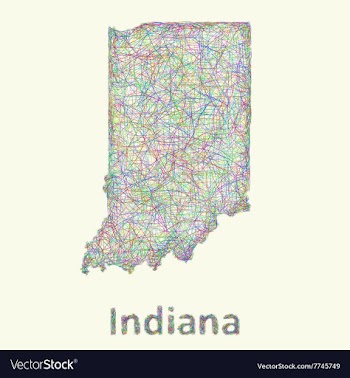 Indiana line art map vector image