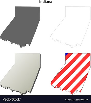 Indiana Map Icon Set vector image