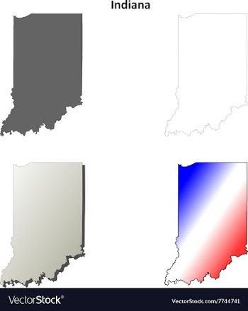 Indiana outline map set vector image