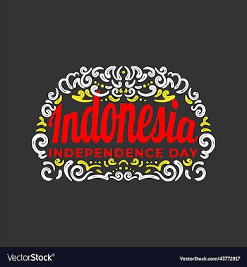 indonesia independence day lettering design