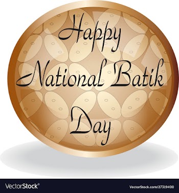 Indonesian happy national batik day sign vector image