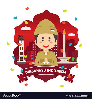 indonesian independence day with character