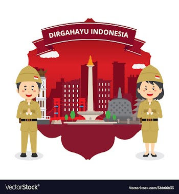 indonesian independence day with character