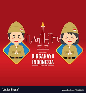 indonesian independence day with character