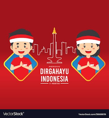 indonesian independence day with character