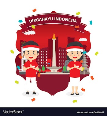 indonesian independence day with character