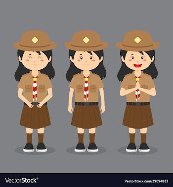 indonesian pramuka character with expression