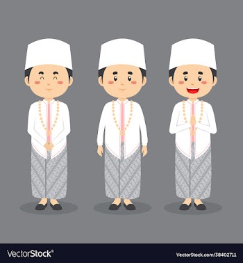 indonesian wedding character with various