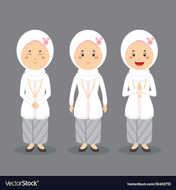 indonesian wedding character with various